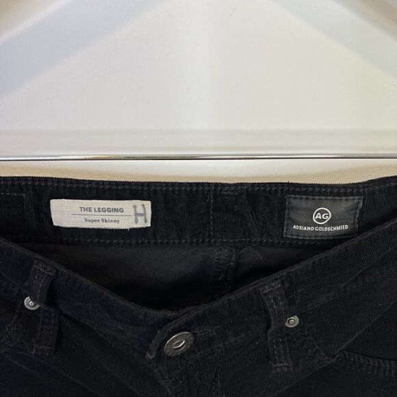 AG Adriano Goldschmied The Legging Super Skinny Black Corduroy Pants - Picture 6 of 7